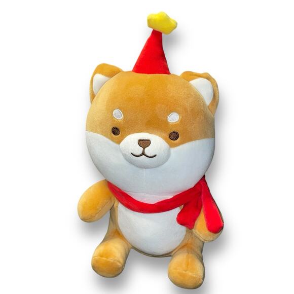 Miniso Plush Dog Shiba Inu Stuffed Animal Christmas Tree Star Scarf Stitched 12” - Picture 6 of 14